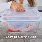 6500 Ml   220 Oz   28 Cup Large Glass Food Storage Container W Airtight Lid
