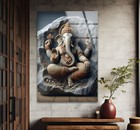 Buddha Sitting On Stone Glass Wall Art