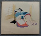 Antique Japanese Original Shunga Erotic Art Handpainted 7 X 8 