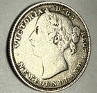 Canada 1896 Newfoundland 20 Cents Silver Coin Large Date