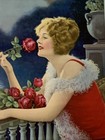 1920   s Calendar Top Sign Pretty Flapper Girl Steubenville Ohio Elias Bros