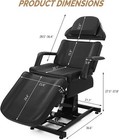 Fully Electric Salon Facial Bed Chair Massage Tattoo Lash Waxing Table Black