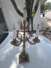 Vintage Ornate Cast Brass 5-light Candelabra Table Lamp Electric Hollywood   