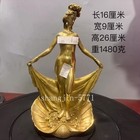 Chinese Ancient Brass Carved Naked Girl Bathing Statue Yang Guifei Beauty Decor