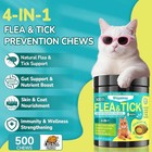 4-in-1 Flea And Tick Prevention For Cats  500 Crunchy   Creamy Chews  Brown  Usa