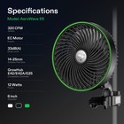 Vivosun Aerowave E6 Grow Tent Auto Oscillating 6  Clip On Fan Ec Motor