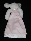 Bearington Baby Puppy Wiggles Snuggler Security Blanket Lovey Pink Tan Plush New