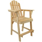 Balcony Tall   Counter High Adirondack Chair With Footrest - Natural Wood