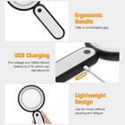10x Lighted Magnifying Glass 120mm Large Lens Rechargeable Led Magnifier Reading