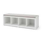 4-cube Storage Organizer Bench Entryway Mudroom Foyer Wood Cushion Window Seat