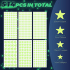 Glow In The Dark Stars Stickers For Ceiling  514pcs 3d Room Wall Decor Ceiling S