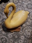Beautiful Vintage White Wooden Swan Decoy Hand Carved In 2018