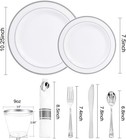 Wellife 350pcs Silver Plastic Plates For 50 Guests - 350pcs  