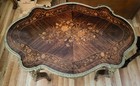 Antique French Napoleon Iii Rosewood Bronze Mounted Inlaid Floral 1 Drawer Desk