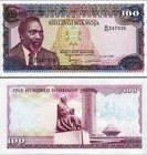 Kenya 100 Shillings 1978  Unc  2 Pcs Pair  Consecutive  P-18