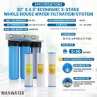 Max Water 3 Stage 20   1  Port Whole House Water Filter   Pressure Gauge