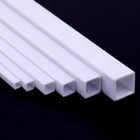 White Abs Plastic Tube Square Hollow Pipe Model Handmade Diy 2-10mm Length 500mm
