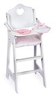  Wooden Baby Doll High Chair - Fits 18  Dolls - Includes Tray  Bib   Free 