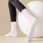 3 Pairs Pilates Socks With Grips Non-slip Ruffle Yoga Polycotton Socks Set 4