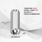 20pcs 1 2-20 Chrome Closed End Bulge Acorn Lug Nuts 1 89 Inch Chrome