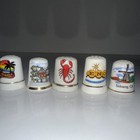 Vintage Lot Of  41 Thimbles A Mix Porcelain metal ceramic 