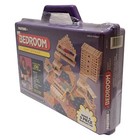 Vintage 1995 Pastime 9 Piece Bedroom Set Pin Doll Craft Stick Kit Purple Case 