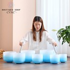 432hz 6-12  7pcs Set Bule Aria Gradient Chakra Crystal Singing Bowl Sound Heal