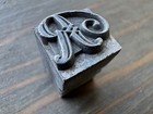 Antique Letterpress Printing Block - Letter R Ornate Storybook Art Nouveau Style