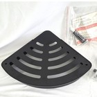 New Matte Black Aluminum Corner Shower Caddy Wall Mount Shelf With Hooks