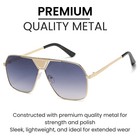 Men Women Metal Frame Gradient Sunglasses Retro Oversized Aviator Uv400 Stylish