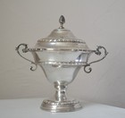 Antique Italian Italy 800 Silver Covered Handled Sugar Bowl
