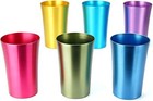 6 Pcs Anodized Aluminum Tumblers Drinking Glasses Vintage Retro Metal Cup