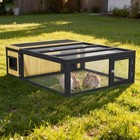 Outdoor Wooden Rabbit Hutch With Run And Top Door - Small Animal Cage And Coop