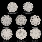8pcs lot 6-8inch Vintage Hand Crochet Doilies Round Cotton Lace Flower Placemats