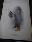 Antique Litho American Indian Print   the Kurahus In Ceremonial Dress  Side