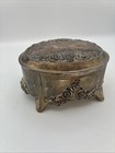 Vintage Silver Plated Musical Jewelry Box Trinket Box Oval My Heart Will Go On