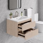 4  Or 8  3-hole 24  Wall Mounted Floating Bathroom Vanity 2 Drawer Pvc Cabinet