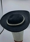 Stunning Black Jack Mcconnell New York Felt Hat Pearls Rhinestones