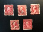 Old  Vintage  Us Stamp   2 Cent Washington  Bb Lot Of 5   Sold As Is