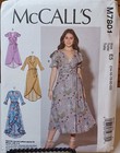 7801  Mccalls Sewing Pattern Uncut Sz Misses 14-22 Assym Hem Wrap Dress