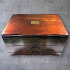Reed   Barton Provincial 2 Drawer Anti-tarnish 17  Flatware Chest Storage Box