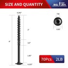 14 X 4 Inch Lag Screws 70pcs 2lb  Structural Wood Screw  Black  Carbon Steel    