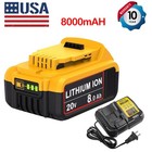 For Dewalt 20v Max Xr 8 0ah Lithium Ion Battery Dcb207-2 Dcb208 And Charger