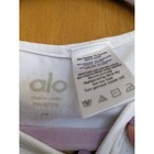 Alo Yoga Vixen Fitted Tank White Distressed Laser Cut Racerback Medium