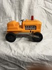 Vintage 1950s Marx Tin Litho Wind Up Orange Bulldozer Caterpillar Tractor Works