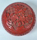 Vtg Chinese Cinnabar Cloisonn   Round Lacquered Blue Enamel   Brass Trinket Box