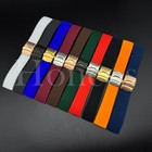 Silicone Rubber Watch Strap Band Waterproof Deployment Clasp 18mm 20mm 22mm 24mm