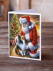 Sheltie And Santa Claus Greeting Cards And Envelopes Pack Of 8 Dac4156gca7p