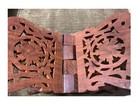 Very Vintage Hand Carved Teak Wood  india   Foldout Book Holder Beautiful Work