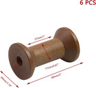 6 Pcs Vintage Wooden Spools Empty Craft Spools Thread Spools Natural Wire Weavin